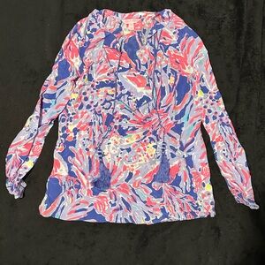 Lilly Pulitzer Pink and Blue Patterned Top